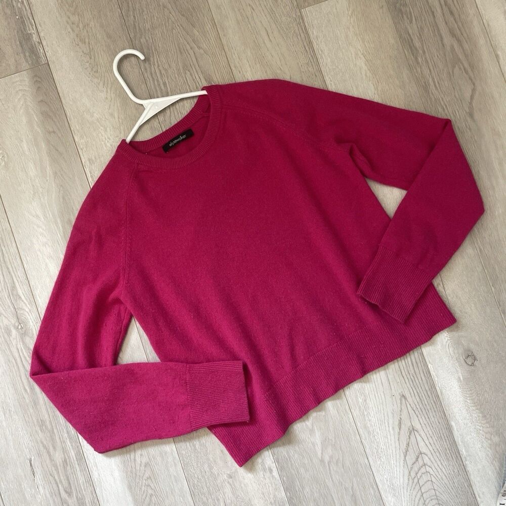 Elysewalker Cashmere Sweater crewneck long sleeve womens Pink (medium) classic